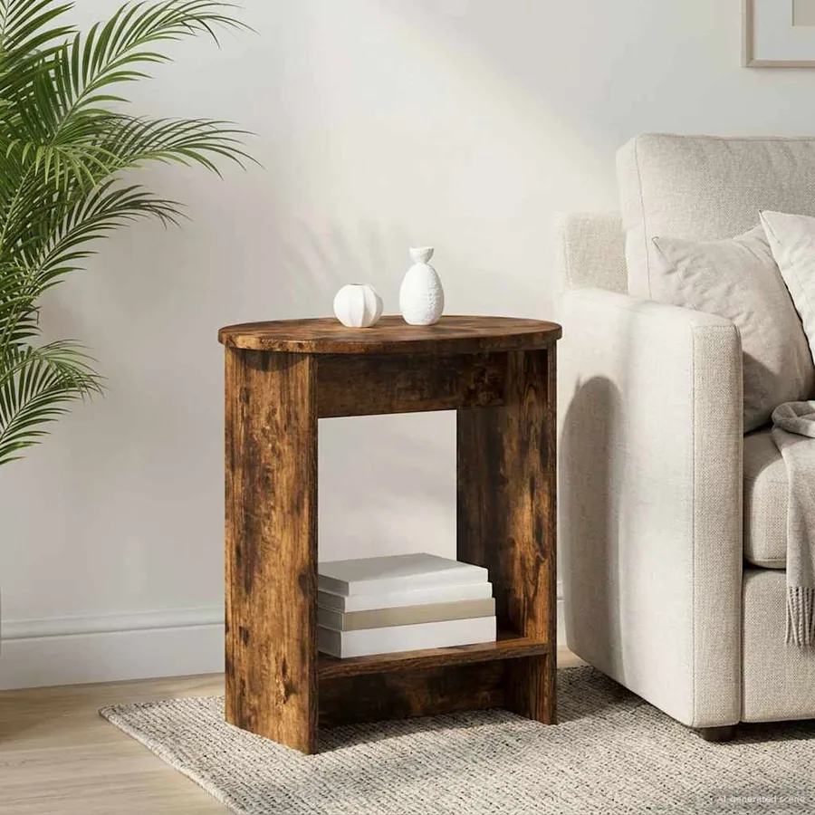 Table d'appoint Chêne fumé 50 x 39,5 x 55 cm Bois d'ingénierie