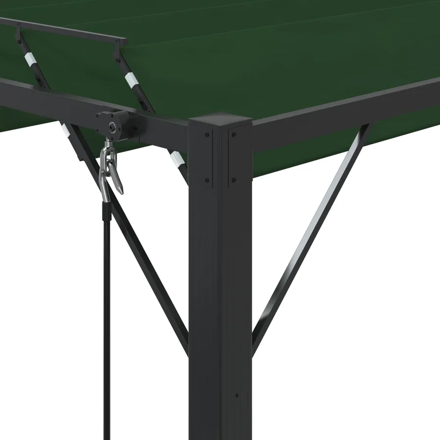 Gazebo avec toiture louvée 3 x 4 x 2,14 m Vert - 6