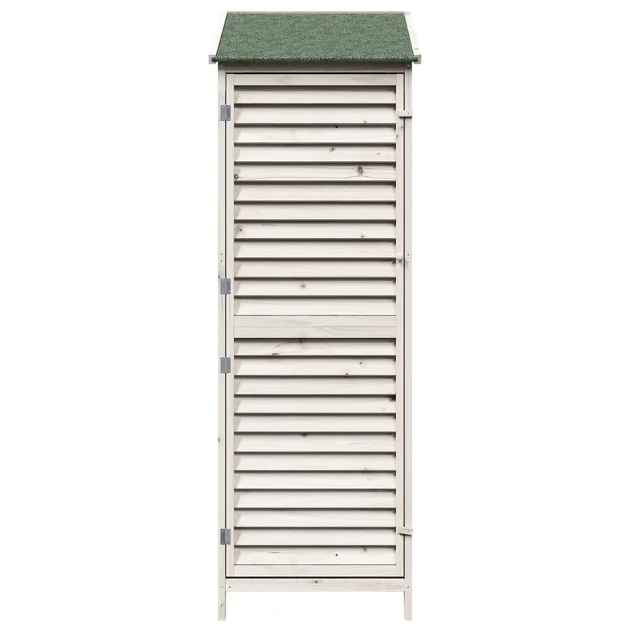 Abri de jardin Blanc 59 x 56 x 176 cm Bois de Sapin Massif - 5