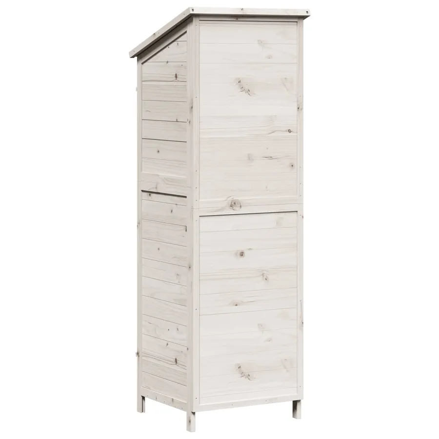 Abri de jardin Blanc 59 x 56 x 176 cm Bois de Sapin Massif - 7