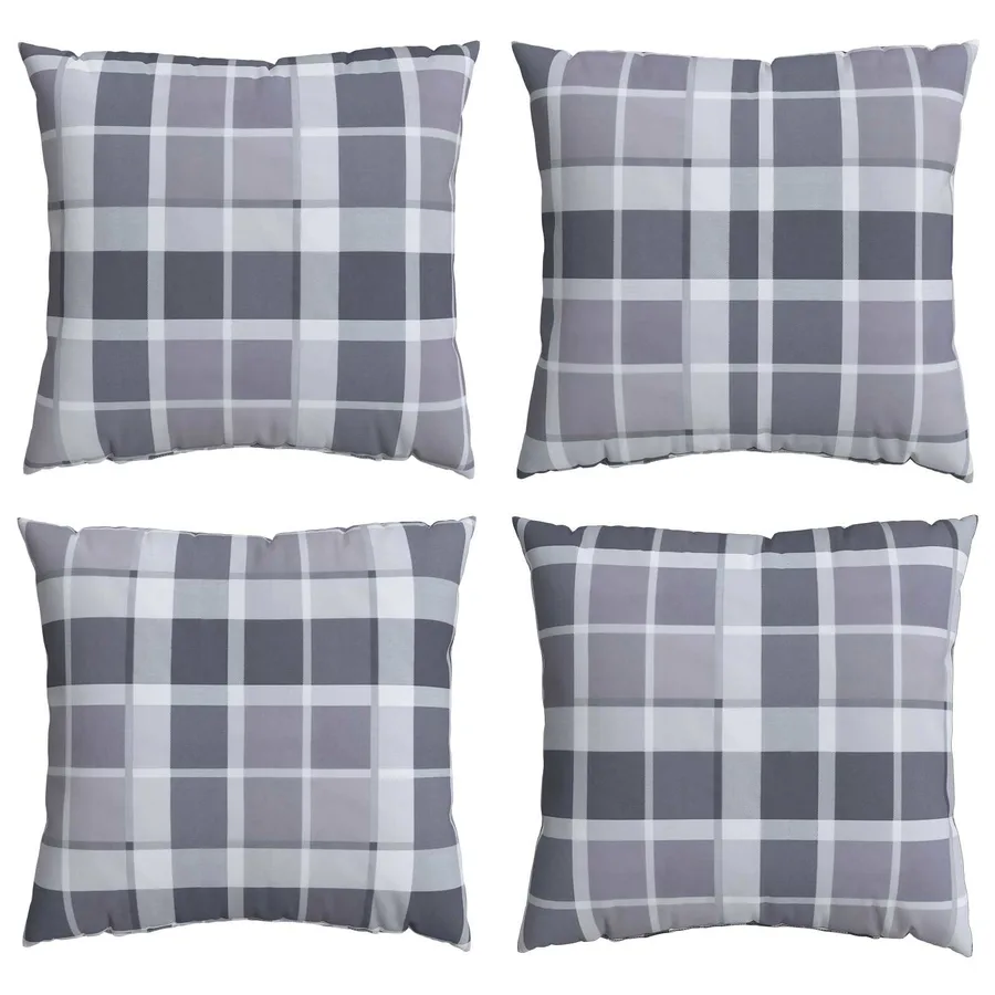 Coussin d'extérieur 4 pcs Carreaux Grisel 50 x 50 cm Tissu - 2