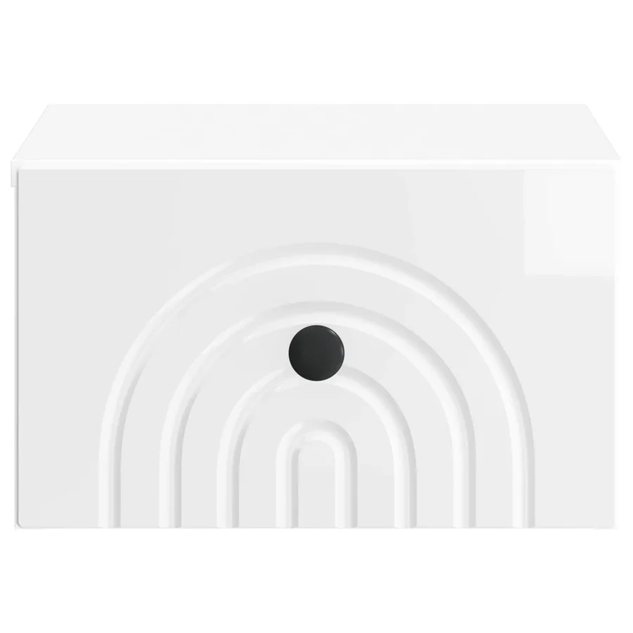 Cabinet de chevet mural Blanc brillant 33 x 34,5 x 20 cm - 5