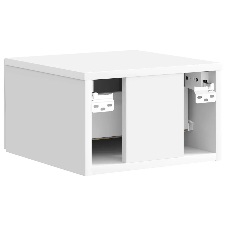 Cabinet de chevet mural Blanc brillant 33 x 34,5 x 20 cm - 7