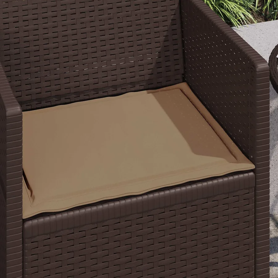 Coussins de siège 2 pcs Taupe 47 x 36 x 2 cm Polyester - 4