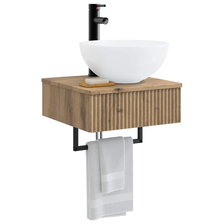 Basin de lavage mural Chêne artisanal 40 x 41 x 40,5 cm - 3