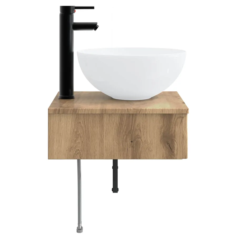 Basin de lavage mural Chêne artisanal 40 x 41 x 40,5 cm - 4