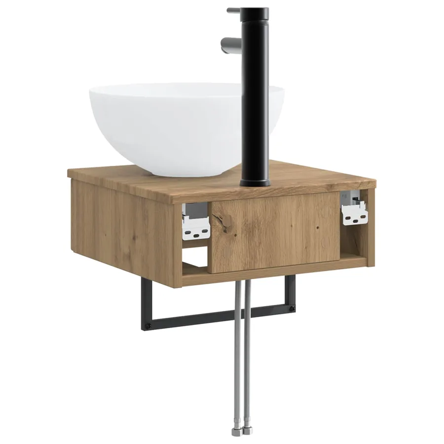 Basin de lavage mural Chêne artisanal 40 x 41 x 40,5 cm - 5