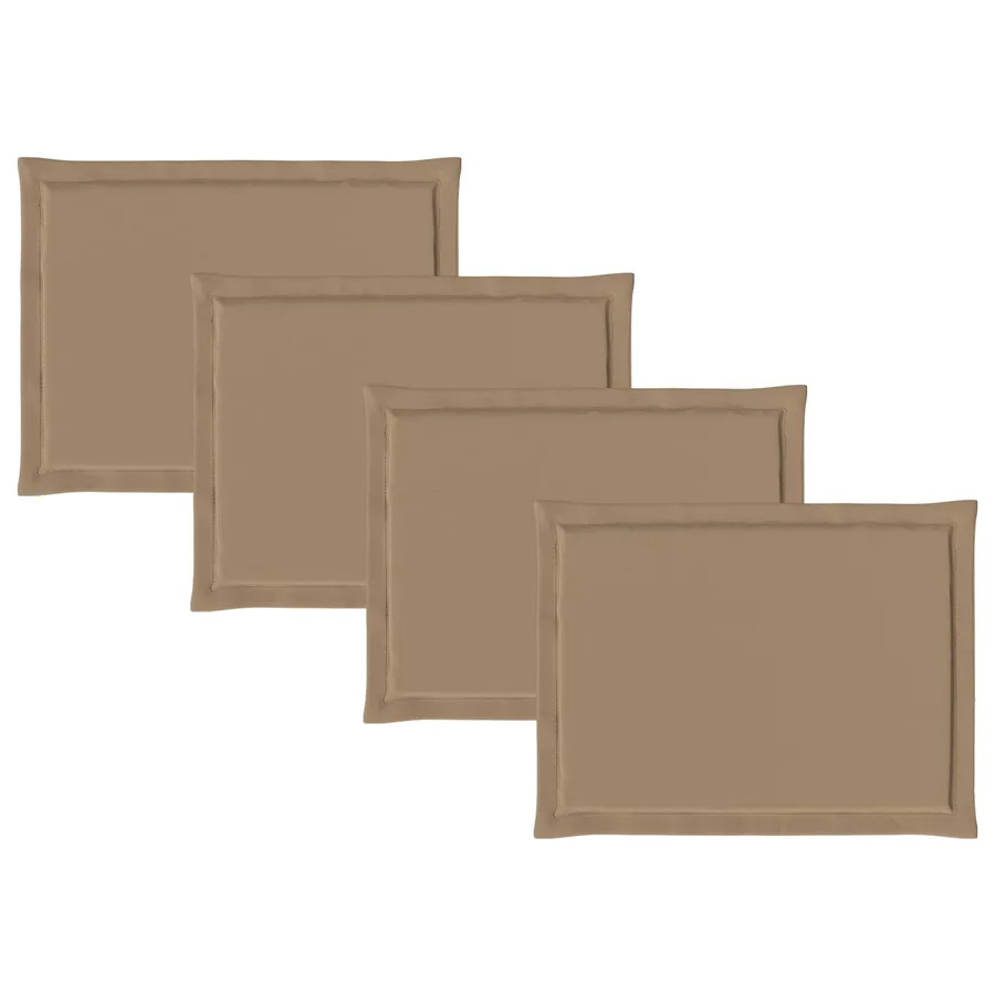 Coussins de siège 4 pcs Taupe 47 x 36 x 2 cm Polyester - 6
