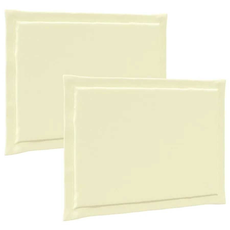 Coussins de siège 2 pcs Crème 47 x 36 x 2 cm Polyester - 2