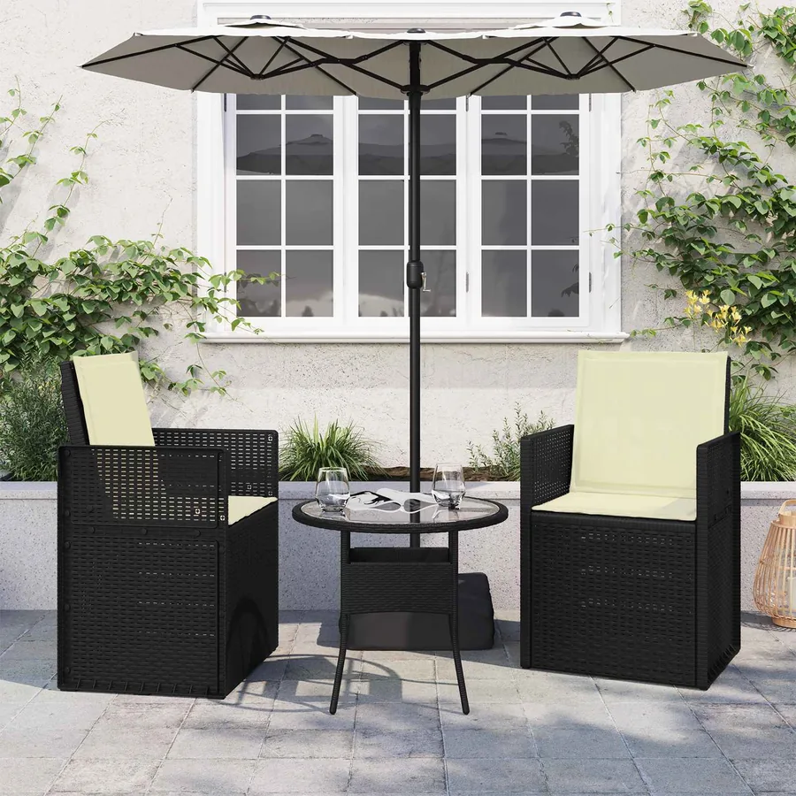 Coussins de siège et de dos 2 pcs Crème 47 x 45 x 2 cm