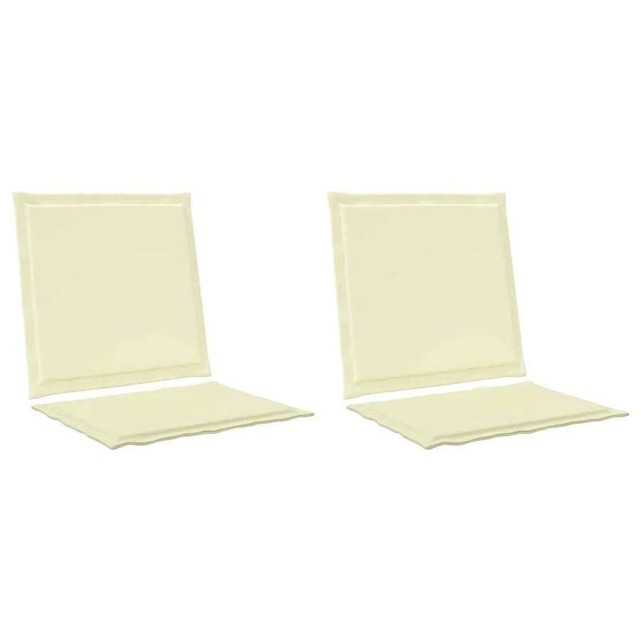 Coussins de siège et de dos 2 pcs Crème 47 x 45 x 2 cm - 2