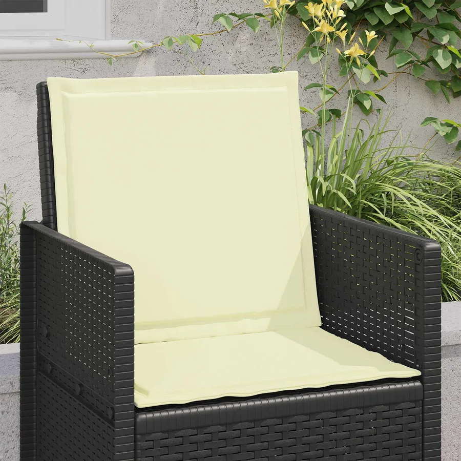 Coussins de siège et de dos 2 pcs Crème 47 x 45 x 2 cm - 4
