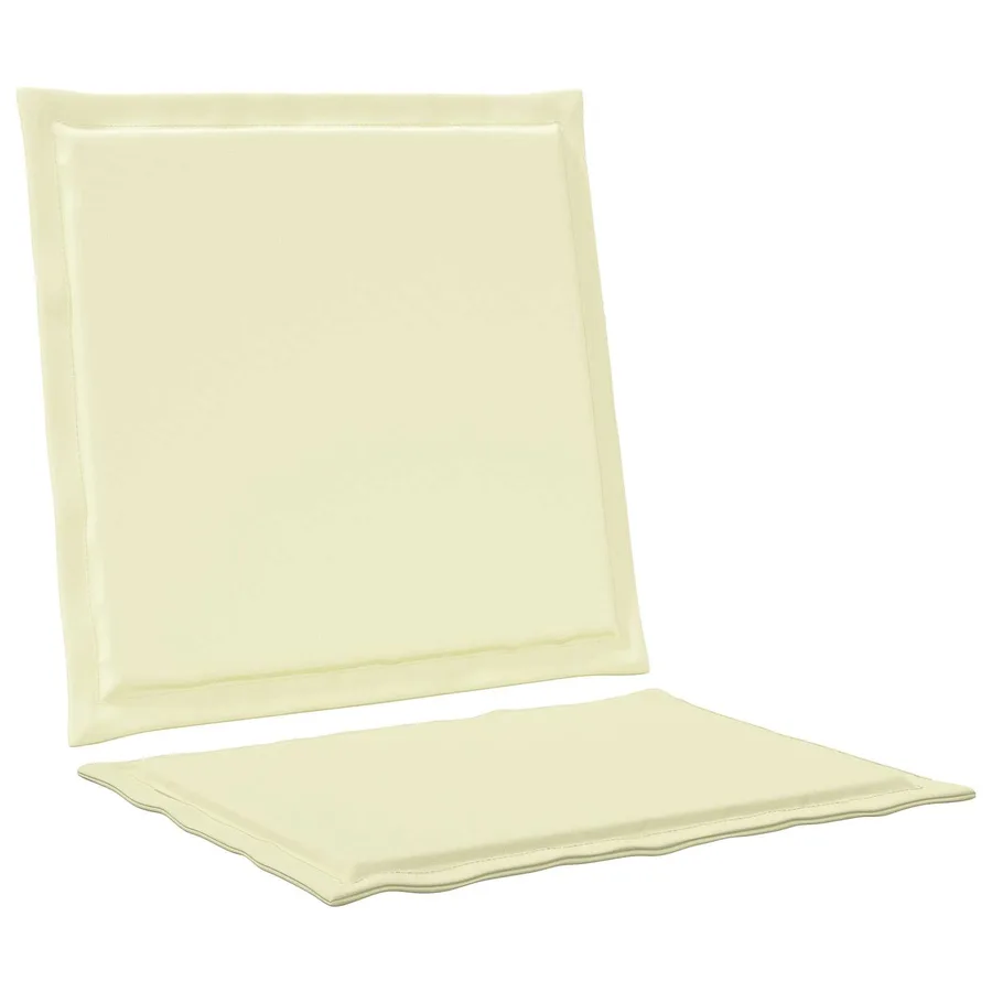 Coussins de siège et de dos 2 pcs Crème 47 x 45 x 2 cm - 5