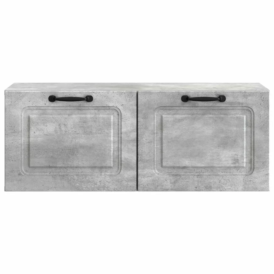 Meuble TV mural Gris béton 78,5 x 31 x 30 cm Bois d'ingénierie - 6