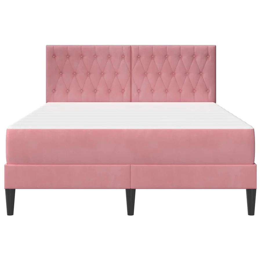 Cadre de lit avec matelas Rose 140 x 200 cm Velours - 6