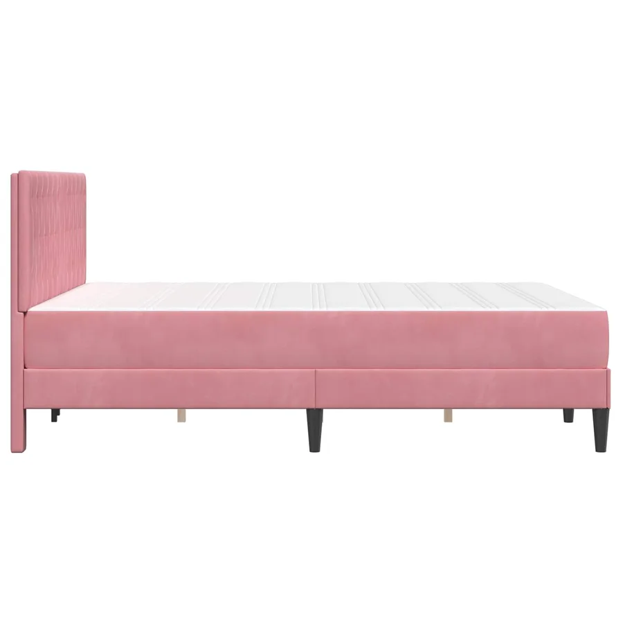 Cadre de lit avec matelas Rose 140 x 200 cm Velours - 7