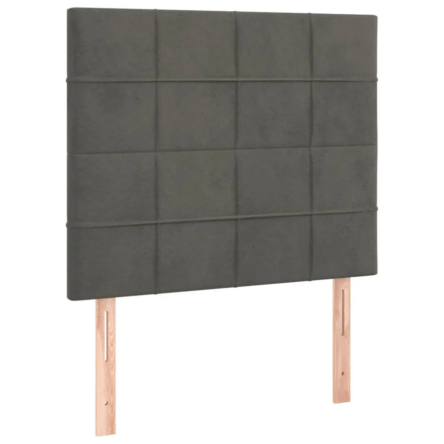 Sommier à lattes de lit et matelas Gris foncé 80x200 cm Velours - 6