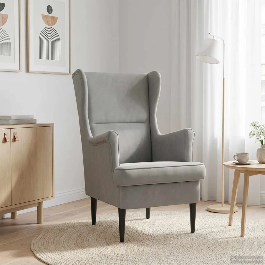 Fauteuil Gris clair Velours - 3