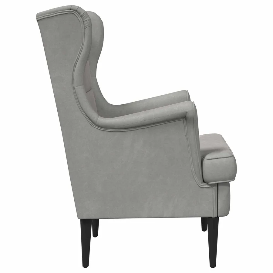 Fauteuil Gris clair Velours - 5