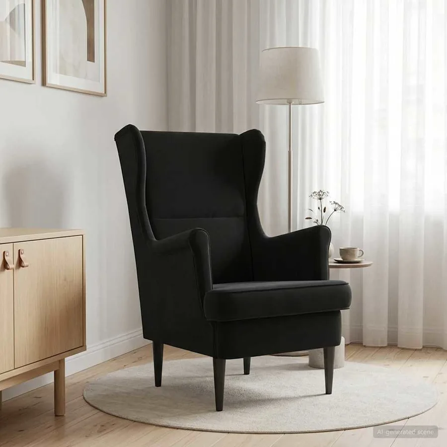 Fauteuil Noir Velours - 3