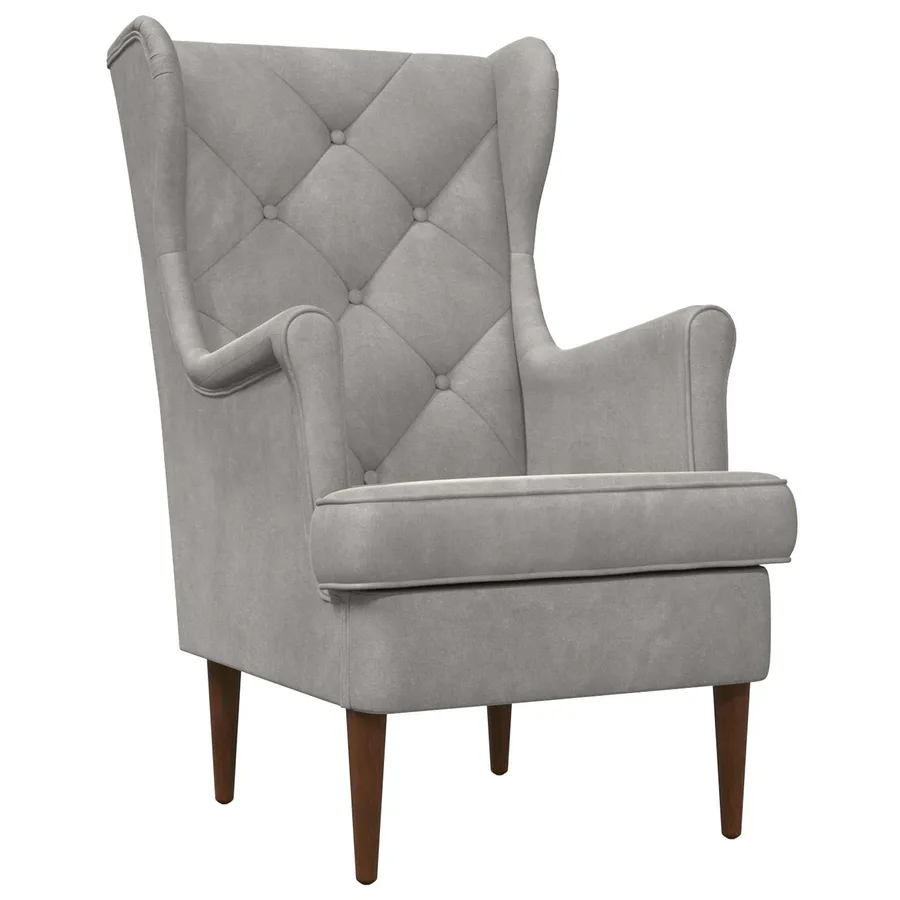 Fauteuil Gris clair Velours - 2