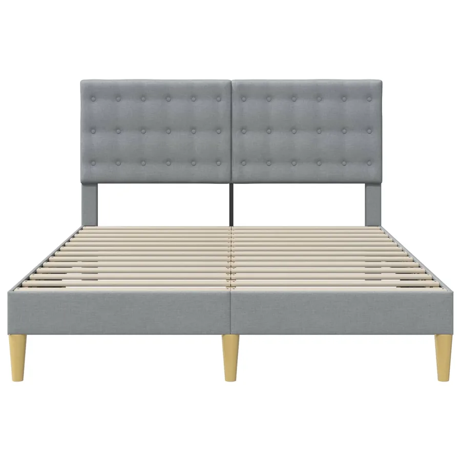 Cadre de lit avec tête de lit Gris clair 140 x 200 cm Tissu - 4