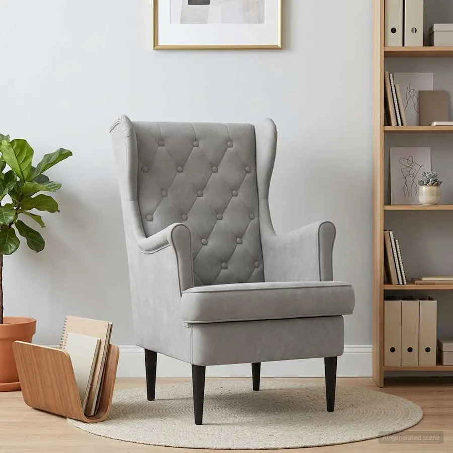Fauteuil Gris clair Velours