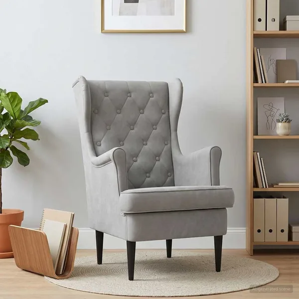 Fauteuil Gris clair Velours