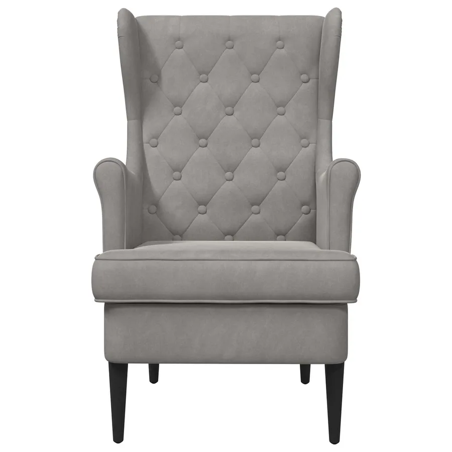 Fauteuil Gris clair Velours - 4
