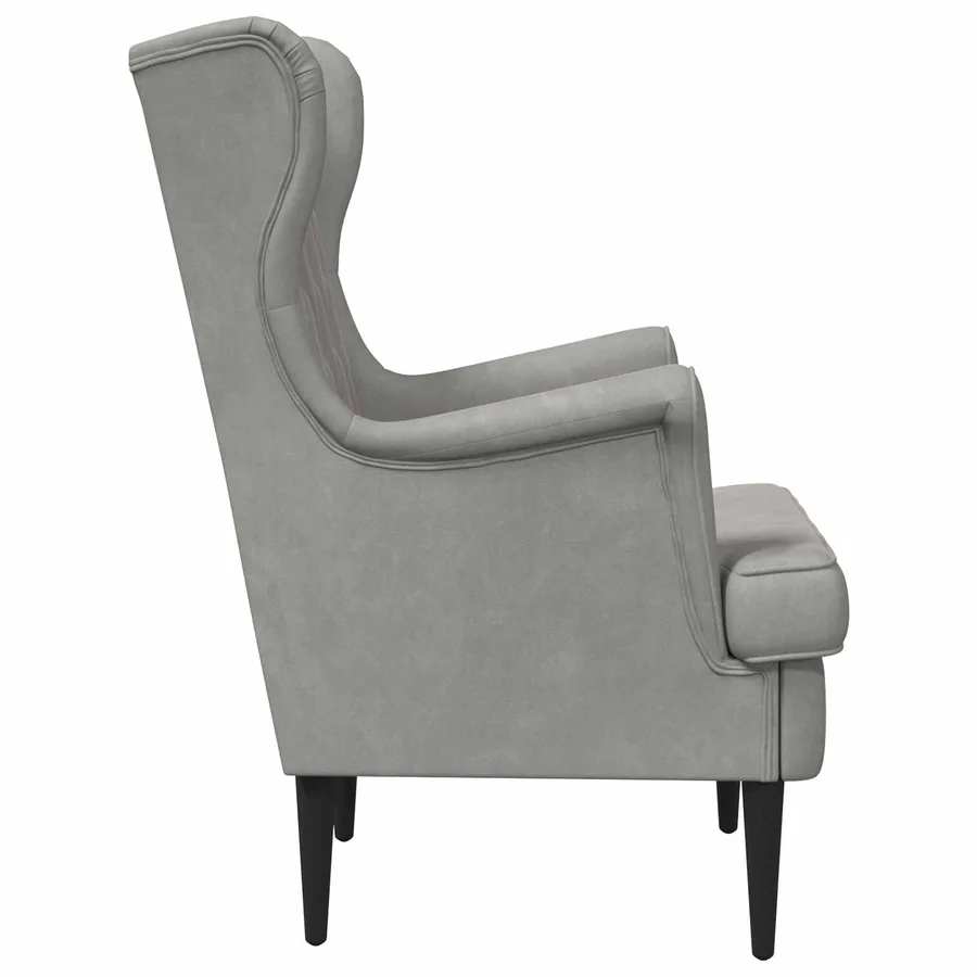 Fauteuil Gris clair Velours - 5