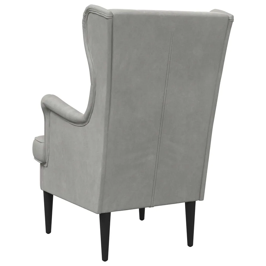 Fauteuil Gris clair Velours - 6