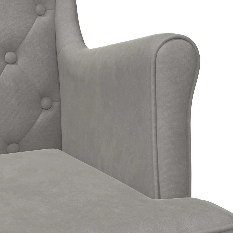 Fauteuil Gris clair Velours - 7