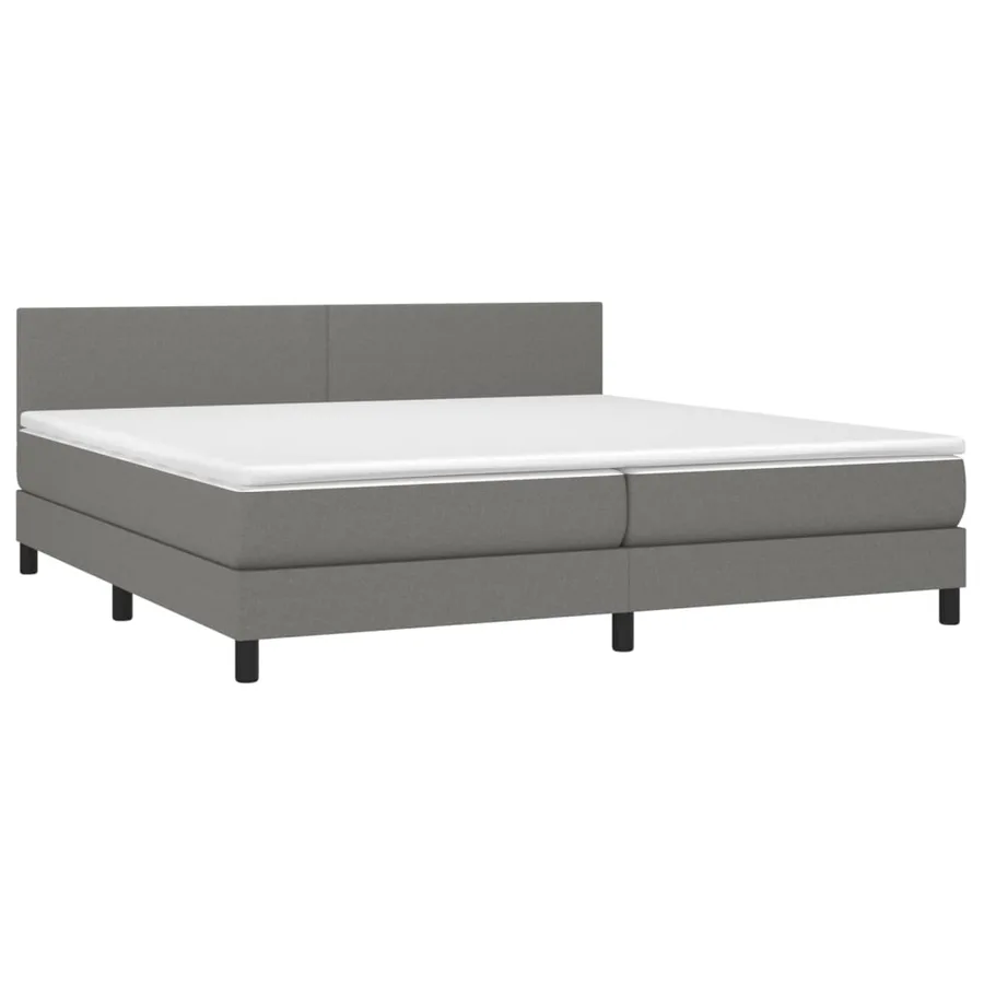 Sommier à lattes de lit et matelas et LED Gris foncé 200x200 cm - 3