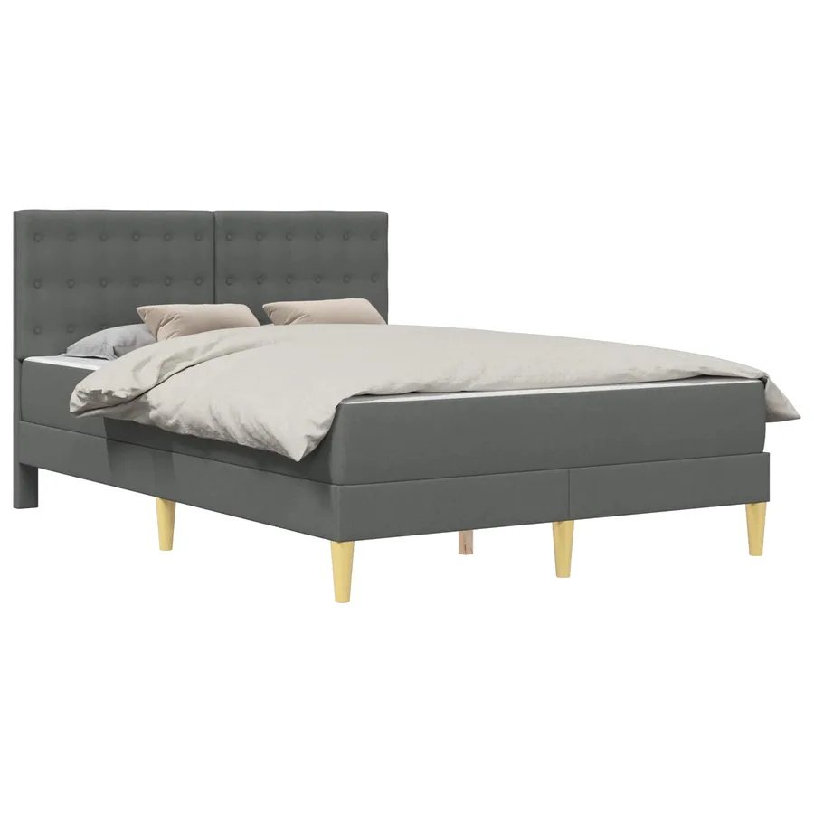 Cadre de lit avec matelas Gris foncé 160 x 200 cm Tissu - 2
