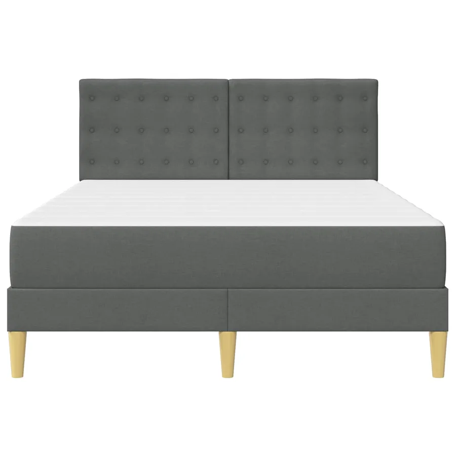 Cadre de lit avec matelas Gris foncé 160 x 200 cm Tissu - 6