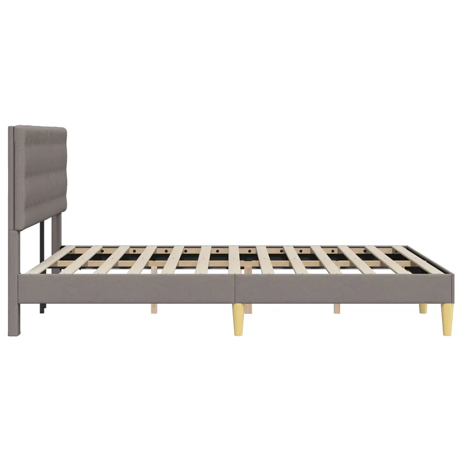 Cadre de lit avec tête de lit Taupe 140 x 190 cm Tissu - 5