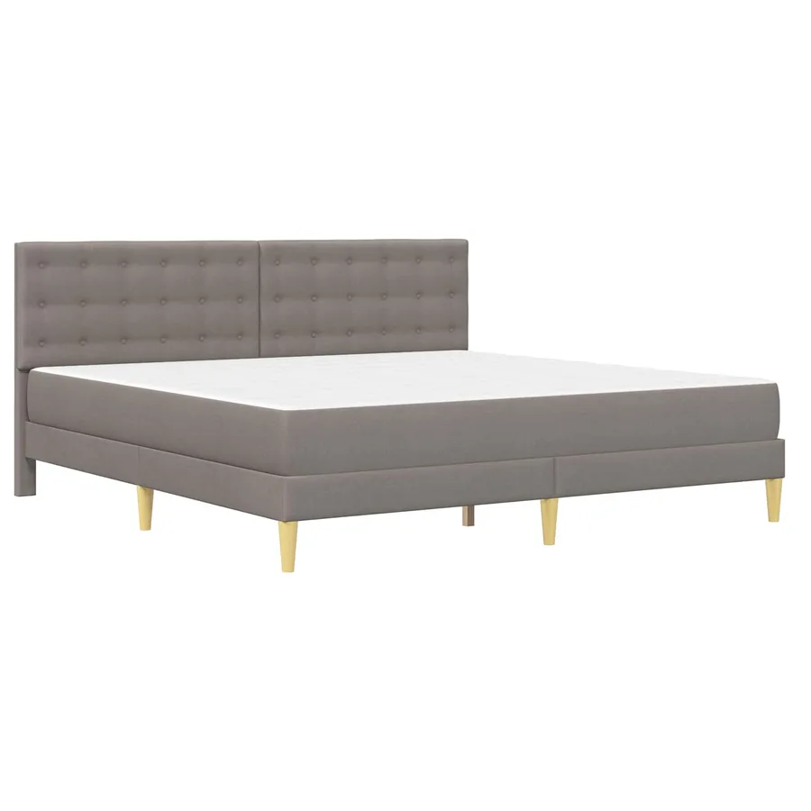 Cadre de lit avec matelas Taupe 200 x 200 cm Tissu - 3