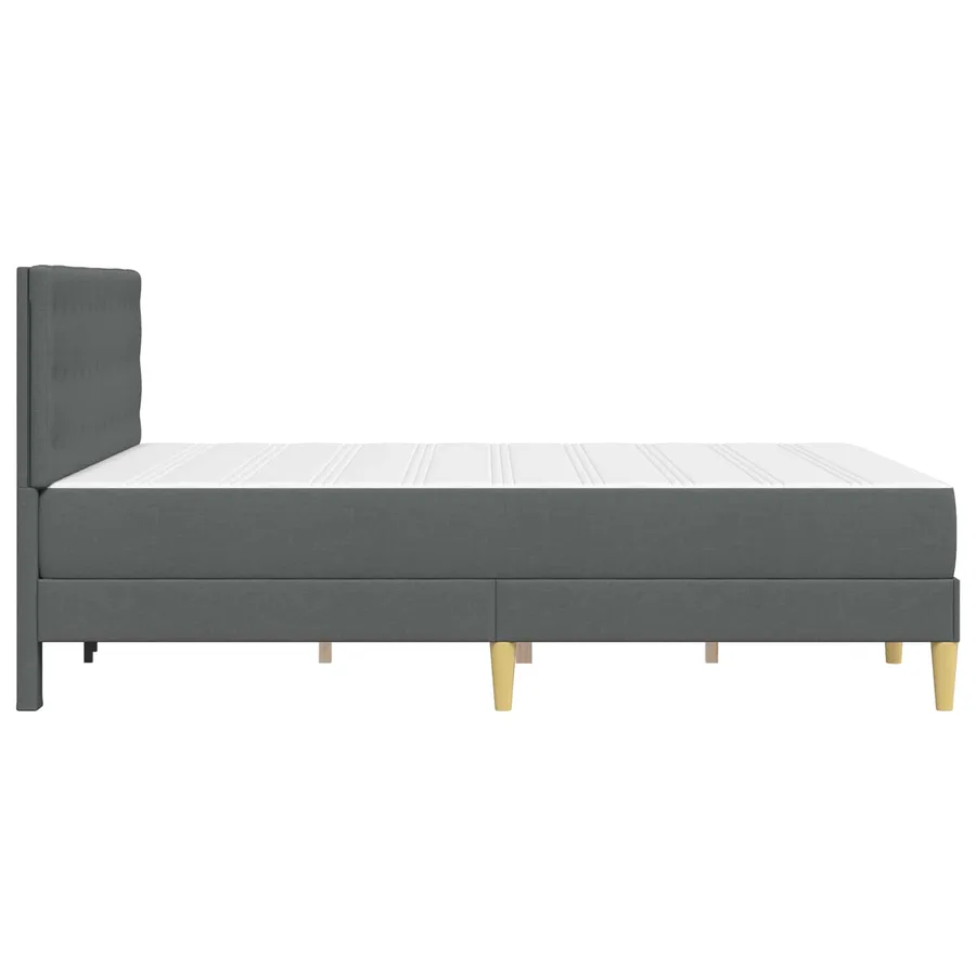 Cadre de lit avec matelas Gris foncé 120 x 200 cm Tissu - 7