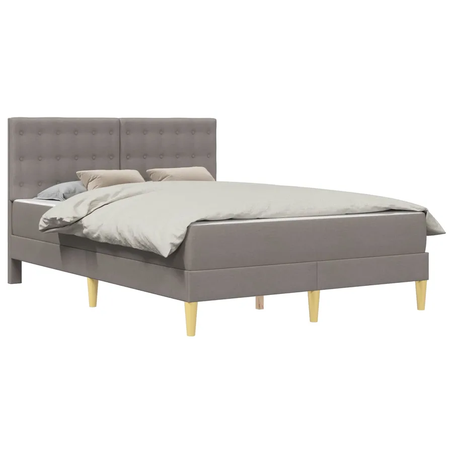 Cadre de lit avec matelas Taupe 120 x 200 cm Tissu - 2