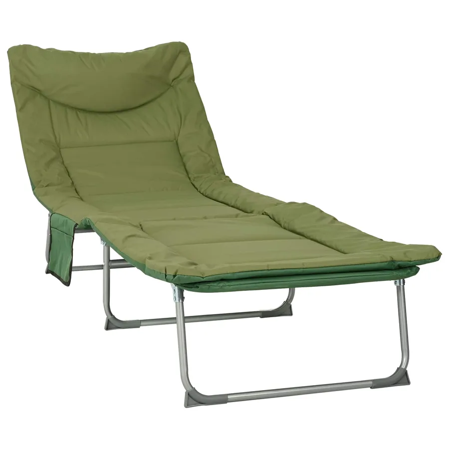 Transat pliant avec coussin Vert foncé - 17