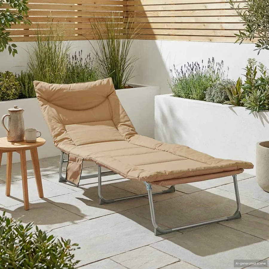 Transat pliant avec coussin Vert foncé - 39