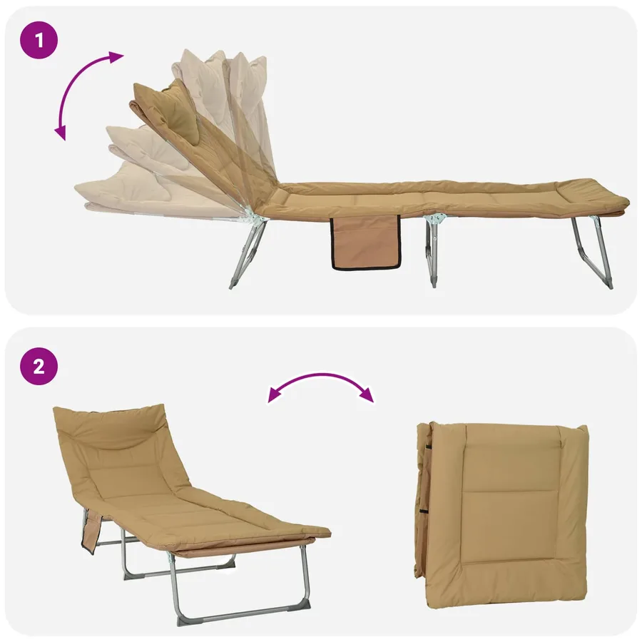 Transat pliant avec coussin Vert foncé - 71