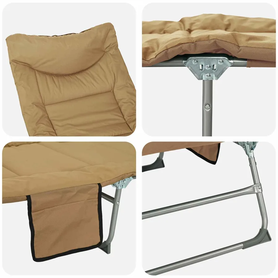 Transat pliant avec coussin Vert foncé - 72