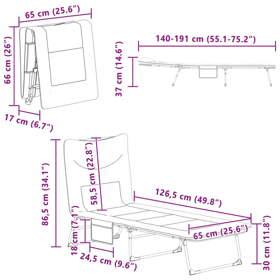 Transat pliant avec coussin Vert foncé - 76