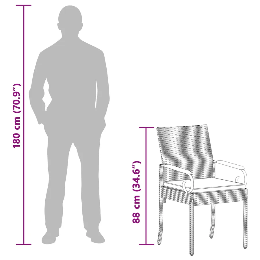 Chaises de jardin avec coussin 2 pcs Beige et blanc crème - 15