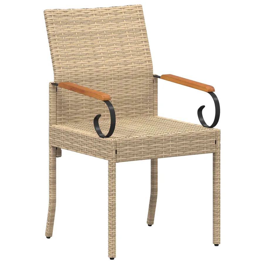 Chaises de jardin avec coussin 2 pcs Beige et blanc crème - 5