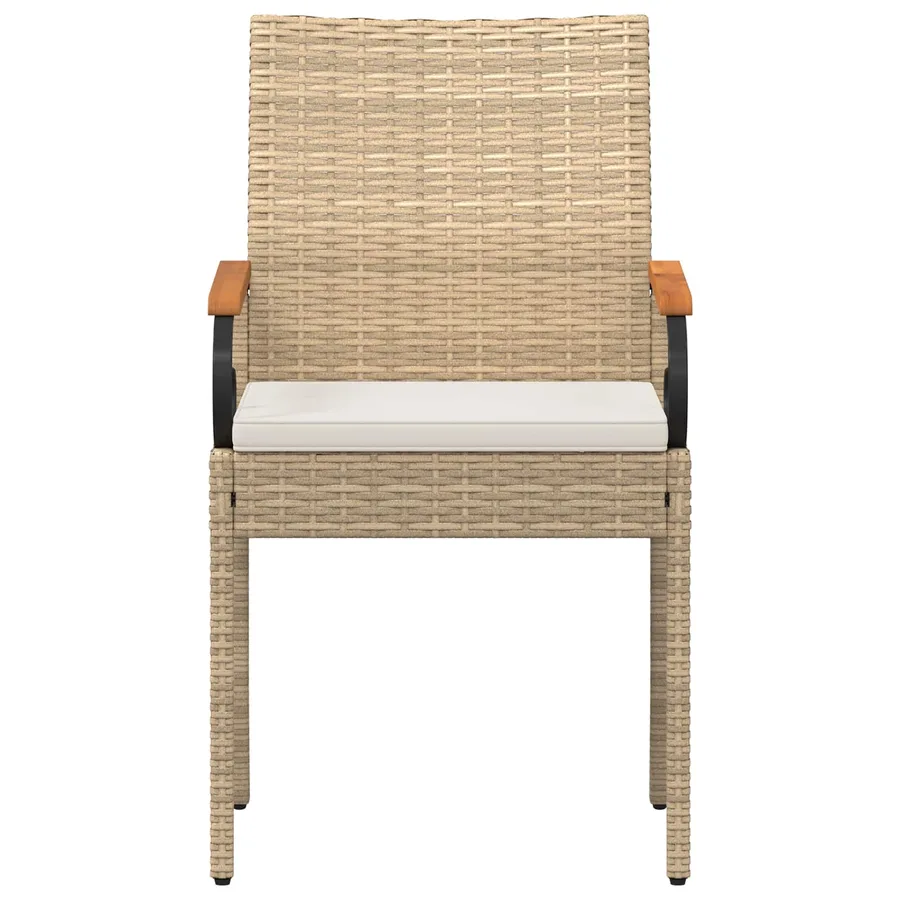 Chaises de jardin avec coussin 2 pcs Beige et blanc crème - 6