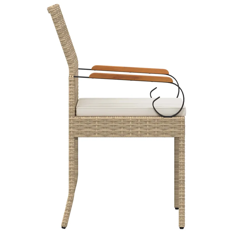 Chaises de jardin avec coussin 2 pcs Beige et blanc crème - 7