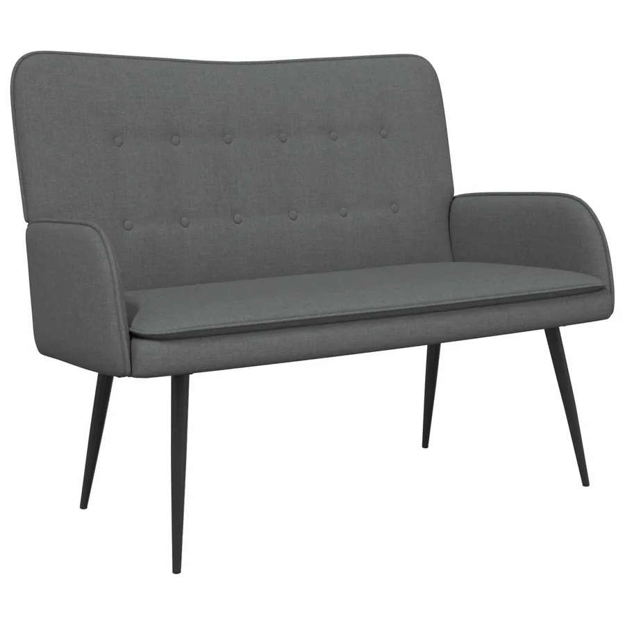 Sofa 2 places Gris foncé 115 x 61 x 87 cm Tissu - 2