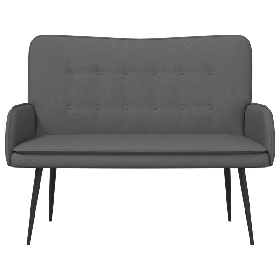 Sofa 2 places Gris foncé 115 x 61 x 87 cm Tissu - 4